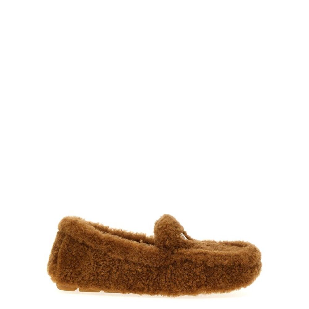 Prada Brown Lamb Leather Slip-On Women's Loafers